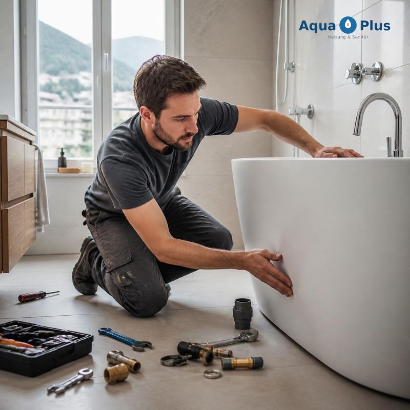 Sanitärinstallation in einem Badezimmer